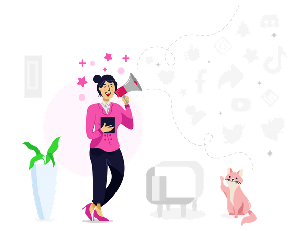 Social Media Marketer Illustration