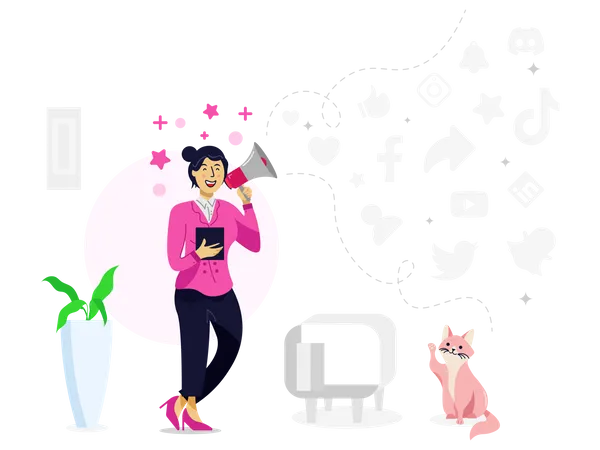 Social Media Marketer Illustration
