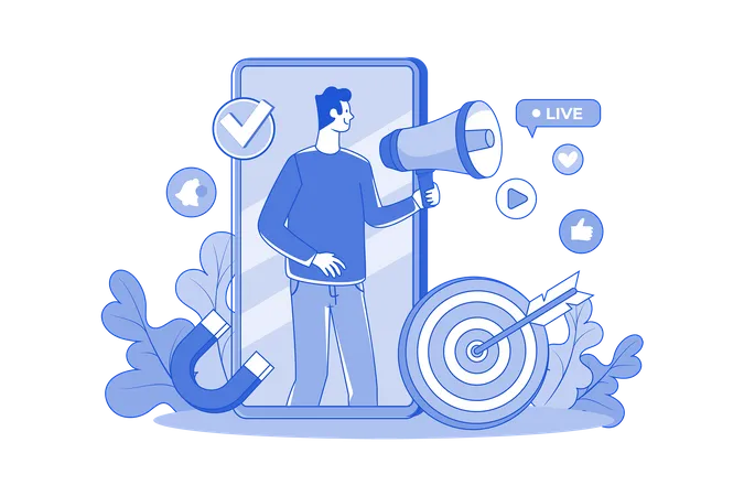 Social Media Marketing Illustration Concept On White Background Illustration