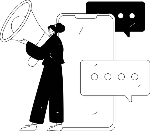 Social Media Marketing  Illustration