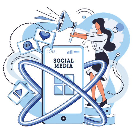 Social media marketing Illustration