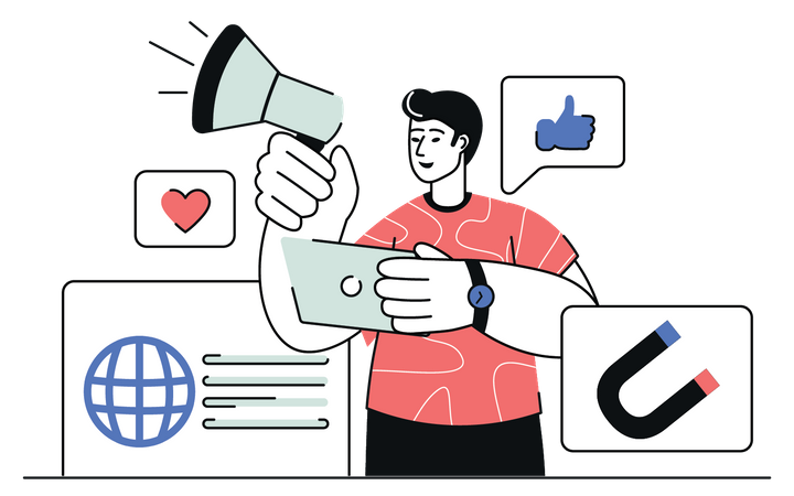 Social Media Marketing  Illustration