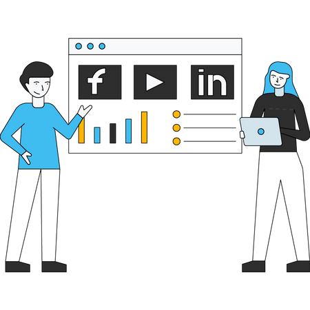Social media marketing analysis Illustration