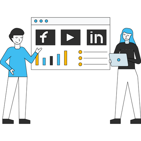 Social media marketing analysis  Illustration