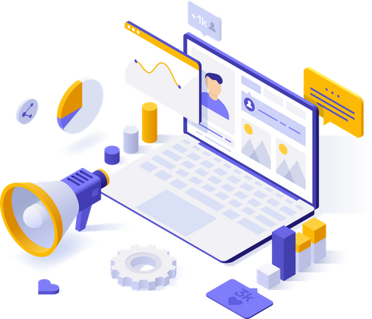 Social media marketing analysis  Illustration