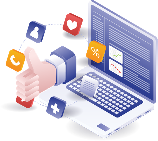 Social media marketing analysis information  Illustration