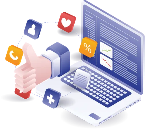 Social media marketing analysis information  Illustration