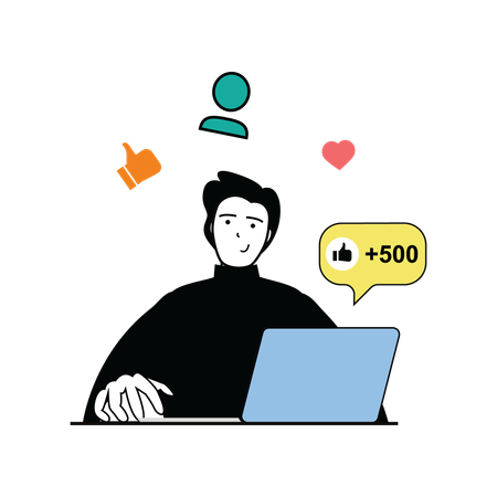 Social media marketing feedback  Illustration