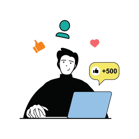 Social media marketing feedback  Illustration