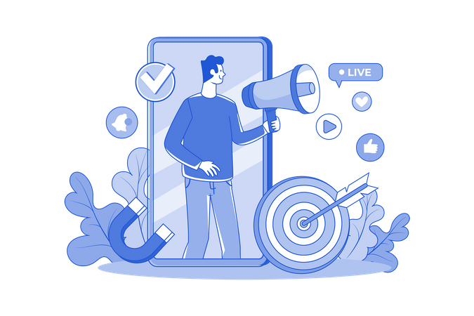 Social Media Marketing  Illustration