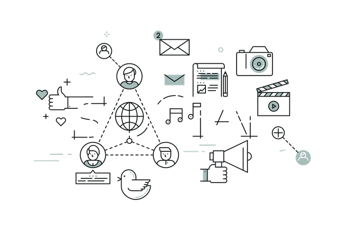 Social Media Marketing  Illustration