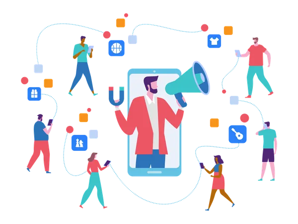 Social Media Marketing  Illustration