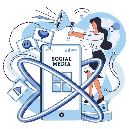 Social media marketing  Illustration