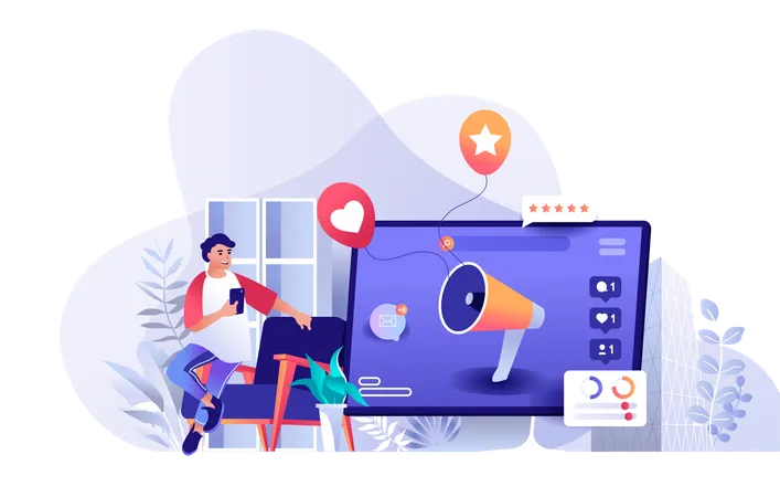 Social media marketing  Illustration