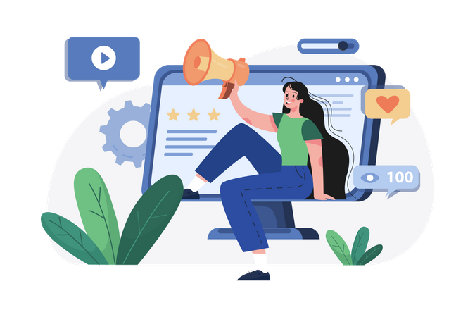 Social Media Marketing  Illustration