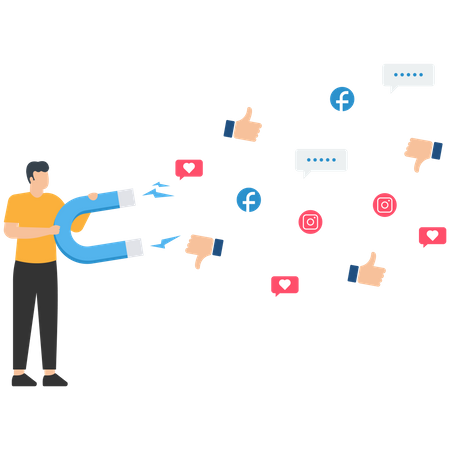 Social media marketing  Illustration