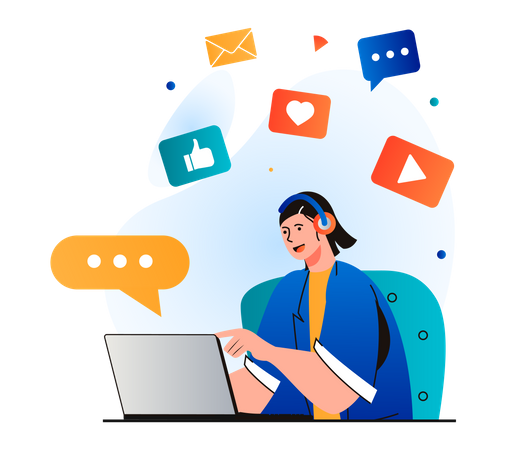 Social media marketing  Illustration