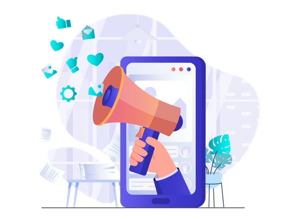 Social media marketing  Illustration