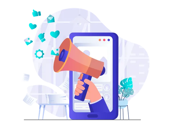 Social media marketing  Illustration