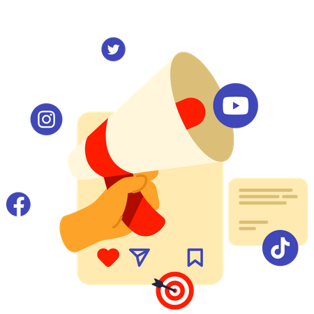 Social media marketing  Illustration