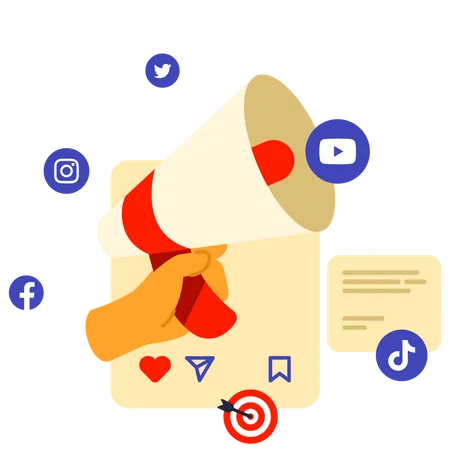 Social media marketing  Illustration