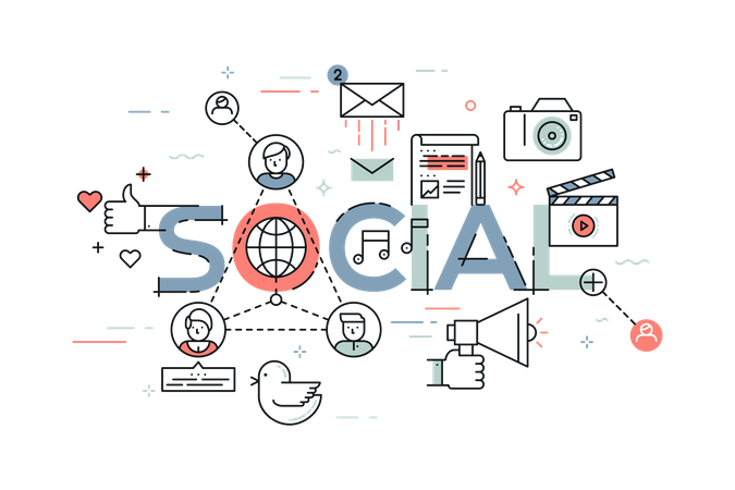 Social Media Marketing  Illustration