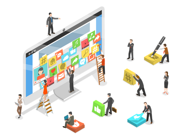 Social media marketing  Illustration