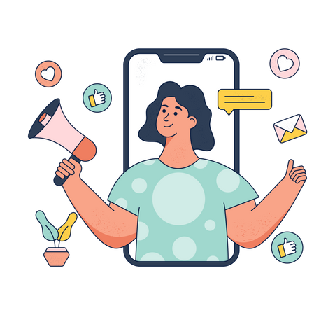 Social Media Marketing  Illustration