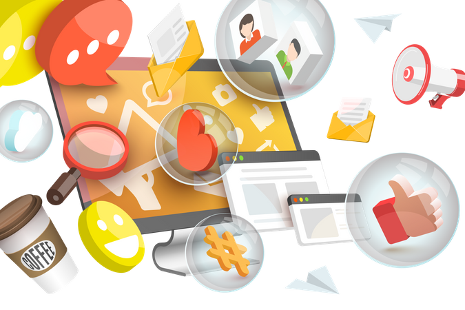 Social Media Marketing Services  Illustration