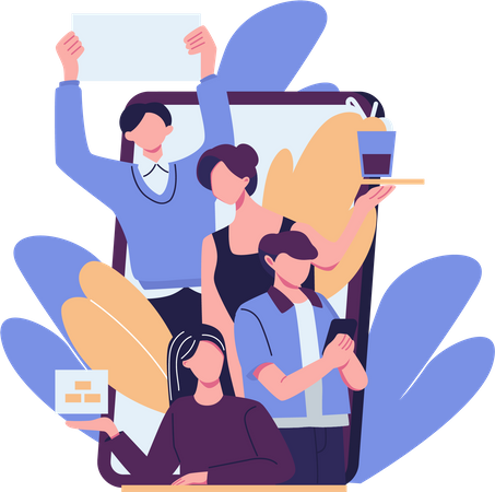 Social media marketing SMM  Illustration