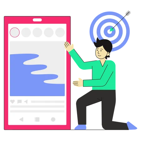 Social media marketing target  Illustration