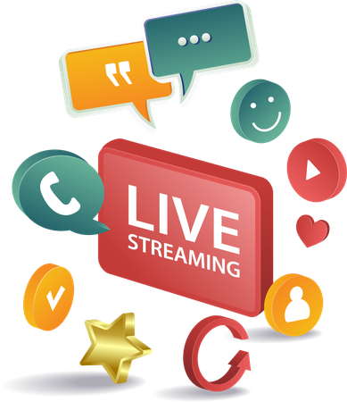 Social media marketing with live streaming  Illustration