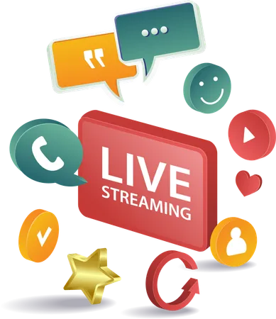 Social media marketing with live streaming  Illustration