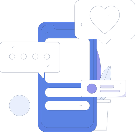 Social Media Messaging  Illustration