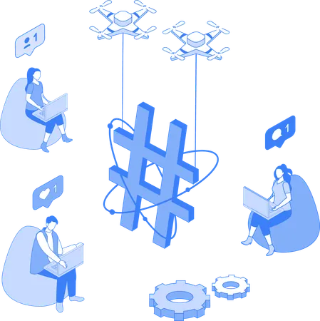 Social media network  Illustration