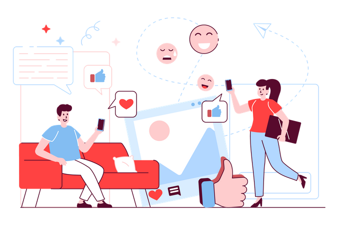 Social media network Illustration