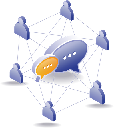 Social media network conversation  Illustration