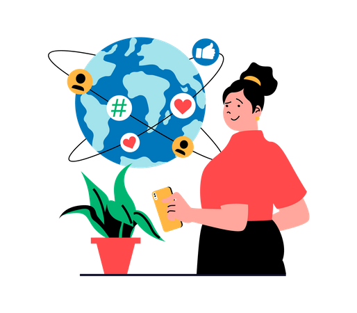 Social media network  Illustration