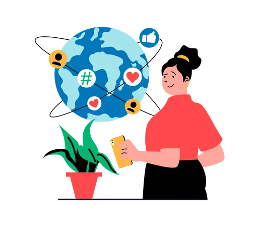 Social media network  Illustration