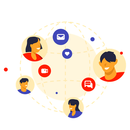 Social media network  Illustration