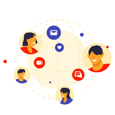 Social media network  Illustration