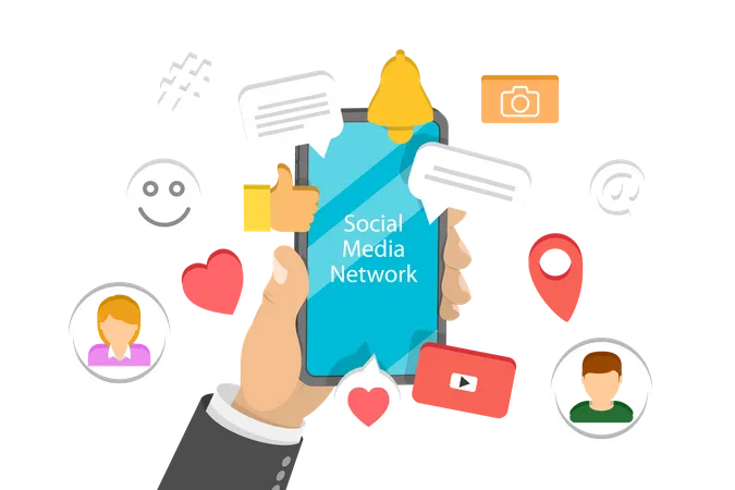 Social Media Network  Illustration