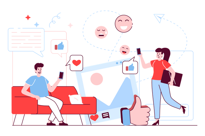 Social media network  Illustration