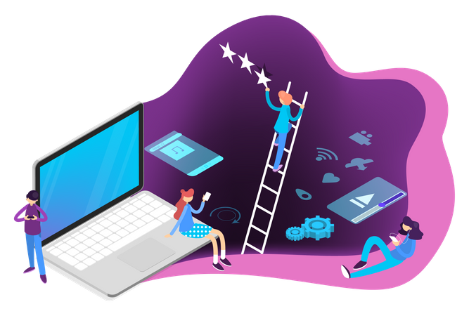 Social media network  일러스트레이션