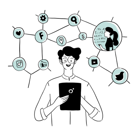 Social media Networking  Illustration