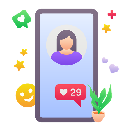 Social media notification  Illustration