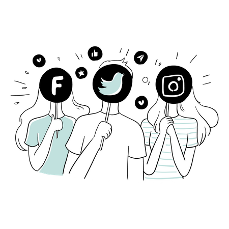 Social media Platform  일러스트레이션