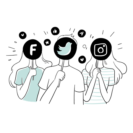 Social Media Plattform  Illustration
