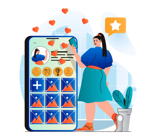 Social Media Profile Management  Illustration