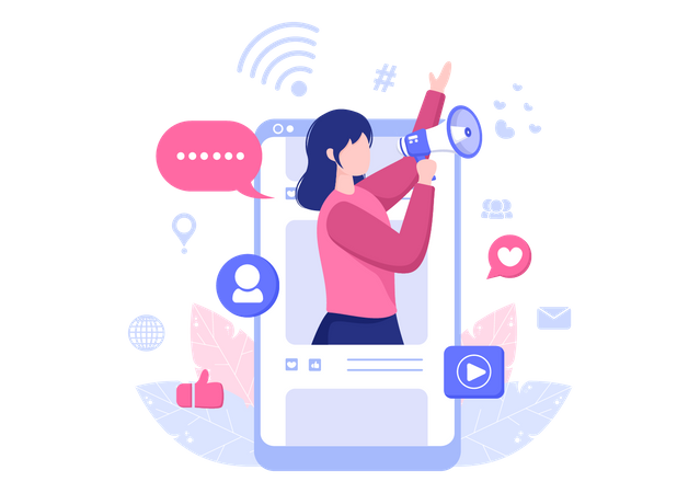 Social Media Promotion  Illustration